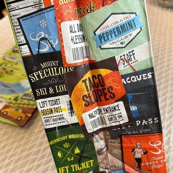 Trader Joe’s Plastic Reusable Shopping Tote Bag 6 Gallon Colorado Skiing Camp - Picture 5 of 12